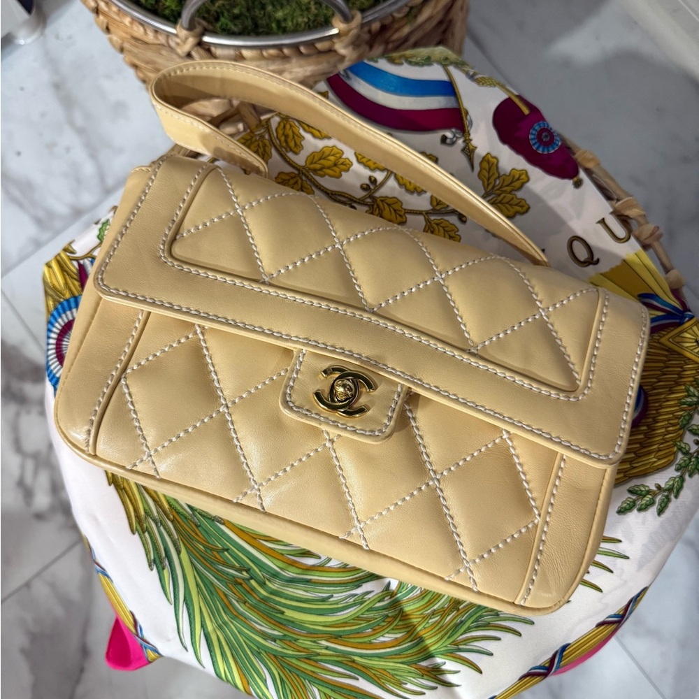 Chanel Light Tan Quilted Shoulder Bag